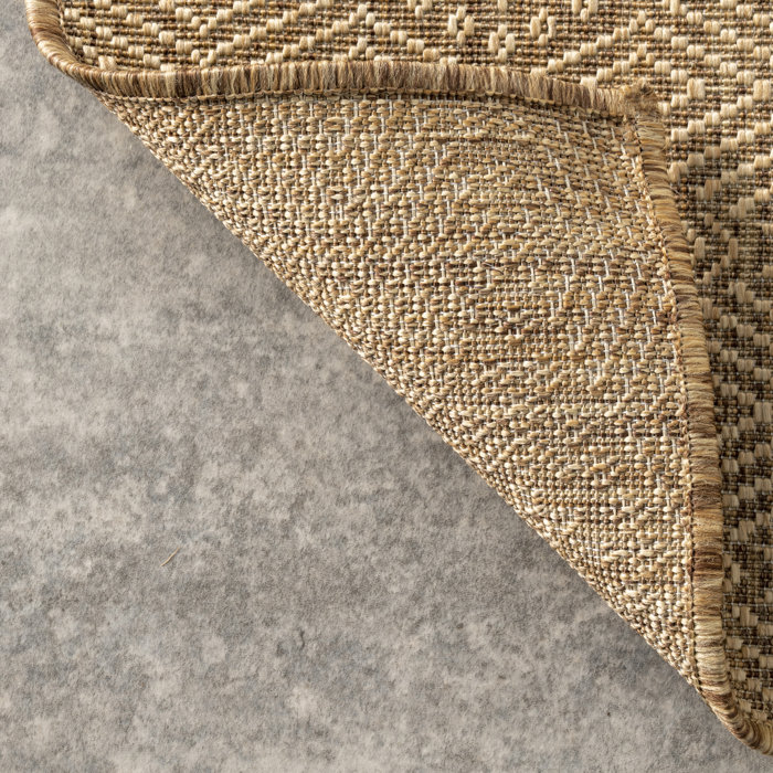 Sand & Stable Roselyn Geometric Power Loom Beige Indoor/Outdoor Patio